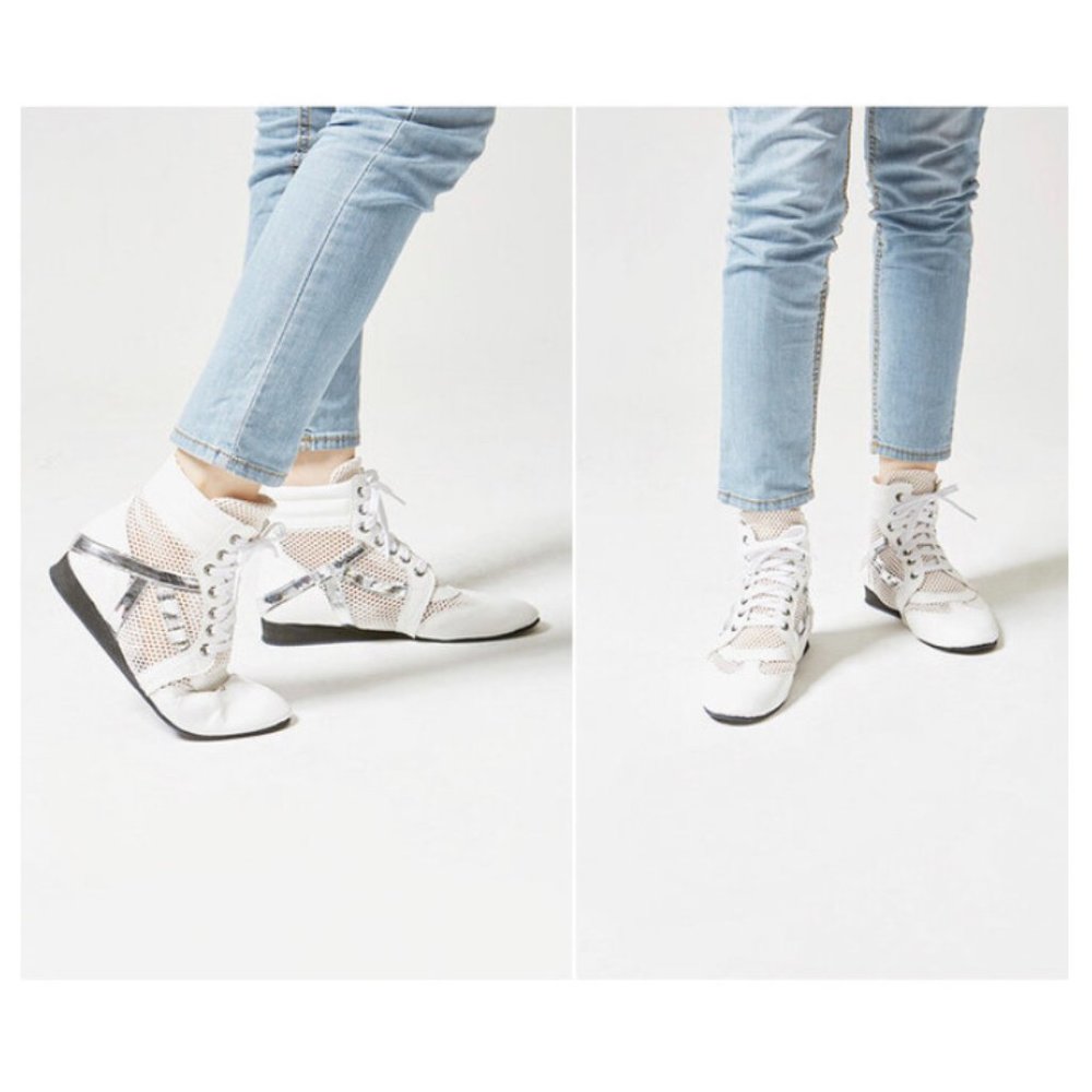 Plie White Mesh Dance boots